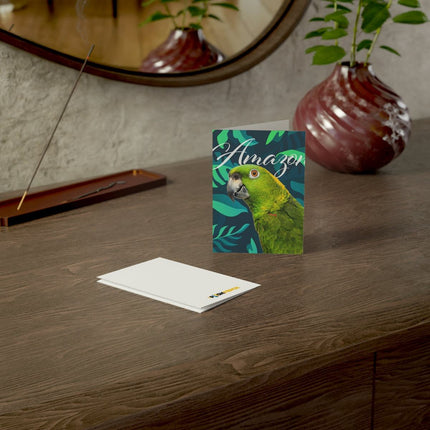 Yellow Naped Amazon Folded Greeting Cards (1, 10, 30, and 50pcs)