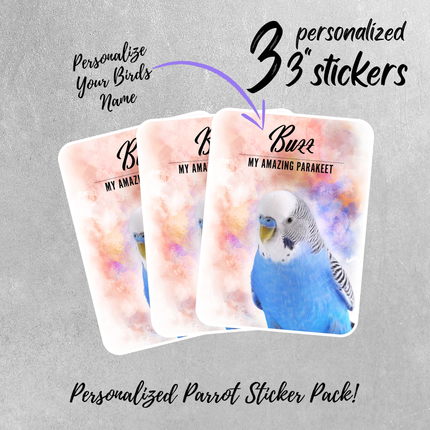 personalized parakeet stickers