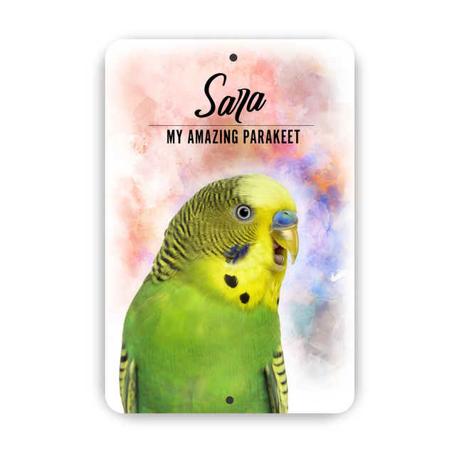 Parakeet Personalized Aluminium Sign