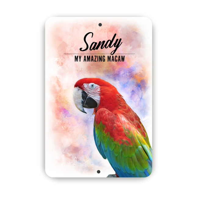 Scarlet Macaw Personalized Aluminium Sign