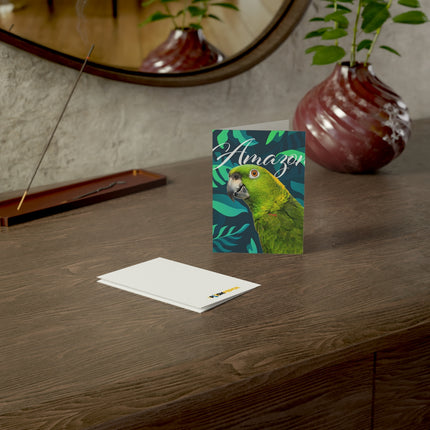 Yellow Naped Amazon Folded Greeting Cards (1, 10, 30, and 50pcs)
