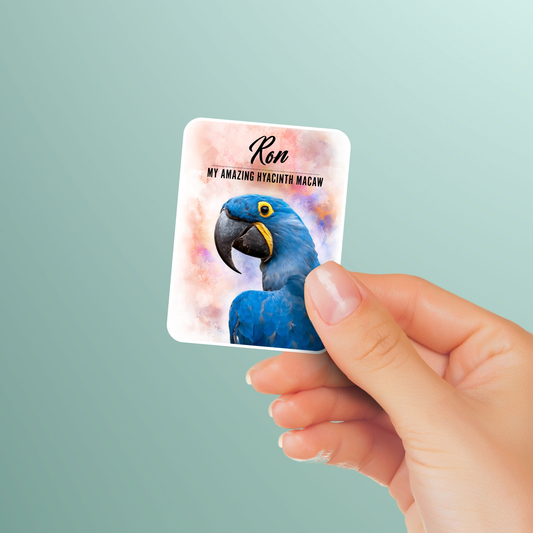 Personalized Hyacinth Macaw Sticker