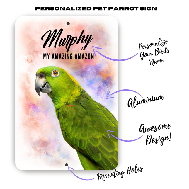 Amazon Parrot Personalized Aluminium Sign