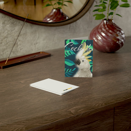 Cockatoo Folded Greeting Cards (1, 10, 30, and 50pcs)