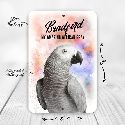 Personalized African Gray Sign