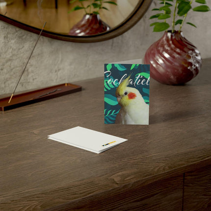 Yellow Cockatiel Folded Greeting Cards (1, 10, 30, and 50pcs)