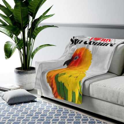 I Love My Sun Conure Plush Blanket