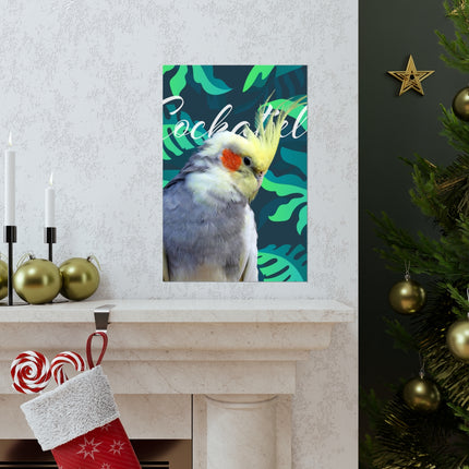 Gray Cockatiel Matte Poster