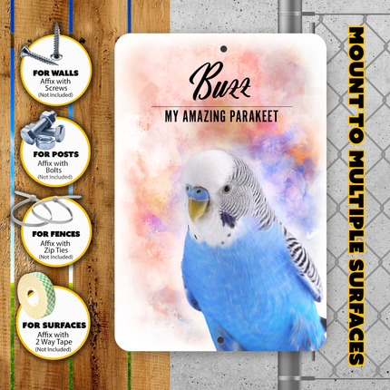 Parakeet Personalized Aluminium Sign