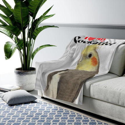 I Love My Cockatiel Velveteen Plush Blanket