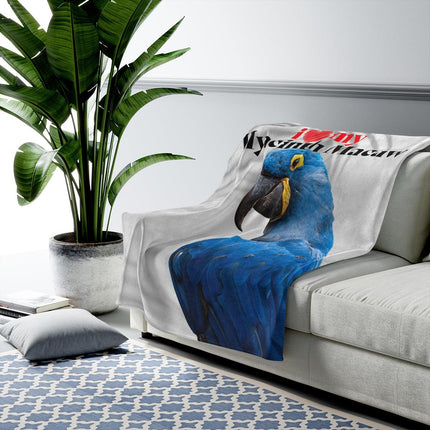 I Love My Hyacinth Macaw Velveteen Plush Blanket