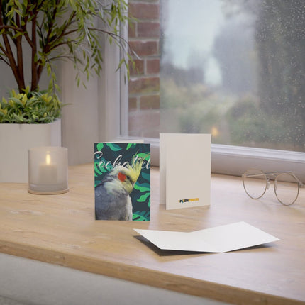 Grey Cockatiel Folded Greeting Cards (1, 10, 30, and 50pcs)
