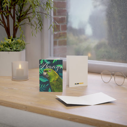 Yellow Naped Amazon Folded Greeting Cards (1, 10, 30, and 50pcs)