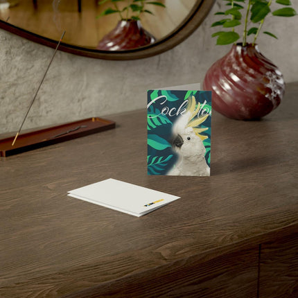 Cockatoo Folded Greeting Cards (1, 10, 30, and 50pcs)