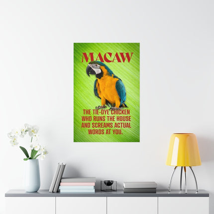 Macaw Tie-Dye Matte Vertical Posters
