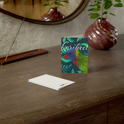 Lorikeet Folded Greeting Cards (1, 10, 30, and 50pcs)