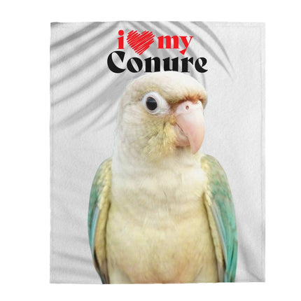I Love My Conure Velveteen Plush Blanket