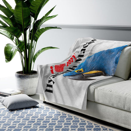 I Love My Hyacinth Macaw Velveteen Plush Blanket