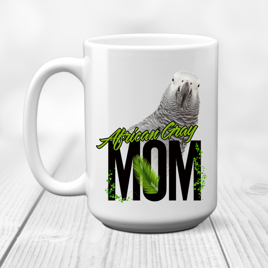 Parrot-themed Coffee Mug for African Gray Moms