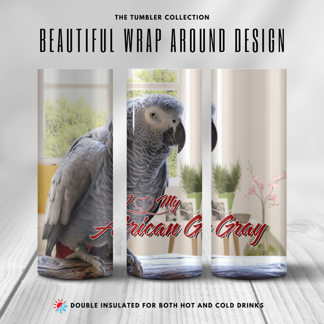 African Gray Travel Tumbler