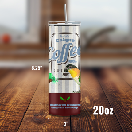 Black Capped Caique Coffee Co. Tumbler