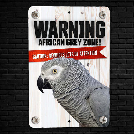 Warning African Gray Sign