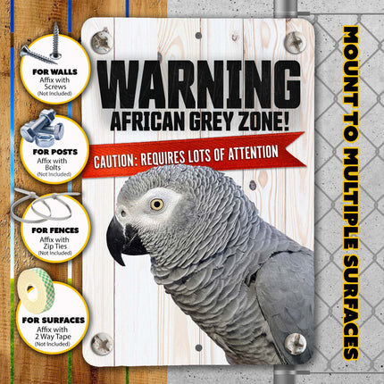 Warning African Gray Sign