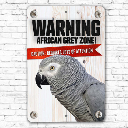 Warning African Gray Sign