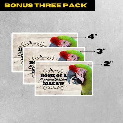 Spoiled Rotten Military Macaw 3 Piece Sticker Pack