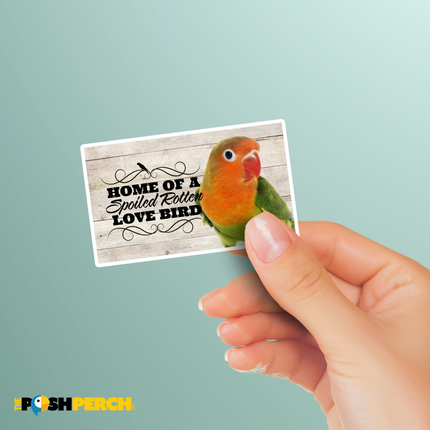 Spoiled Rotten Peach Face Love Bird 3 Piece Sticker Pack