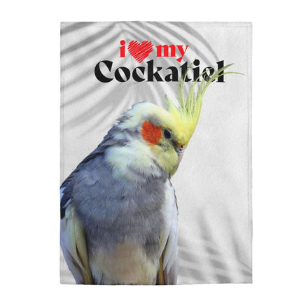 I Love My Gray Cockatiel Velveteen Plush Blanket
