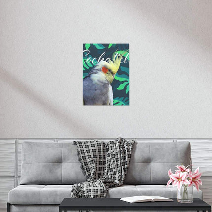 Gray Cockatiel Matte Poster