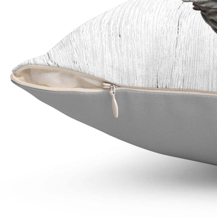 African Gray Square Throw Pillow