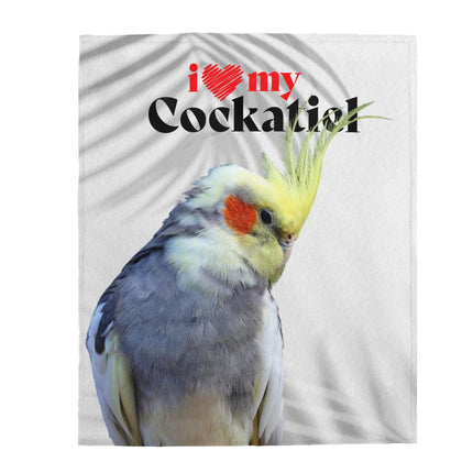 I Love My Gray Cockatiel Velveteen Plush Blanket