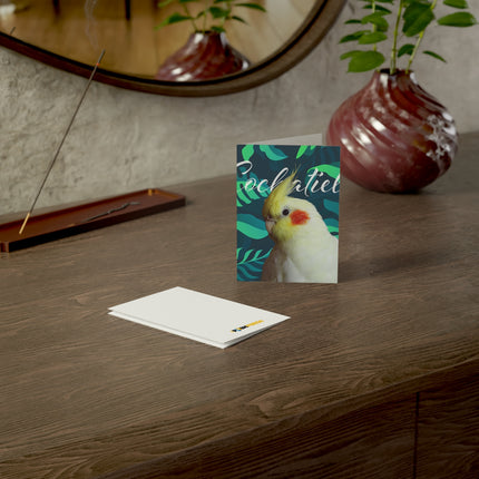 Yellow Cockatiel Folded Greeting Cards (1, 10, 30, and 50pcs)
