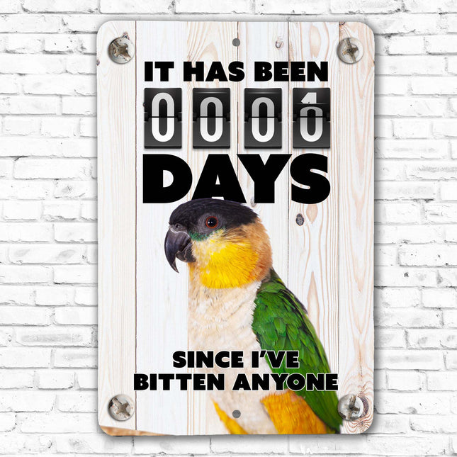 Black Capped Caique Bite Sign