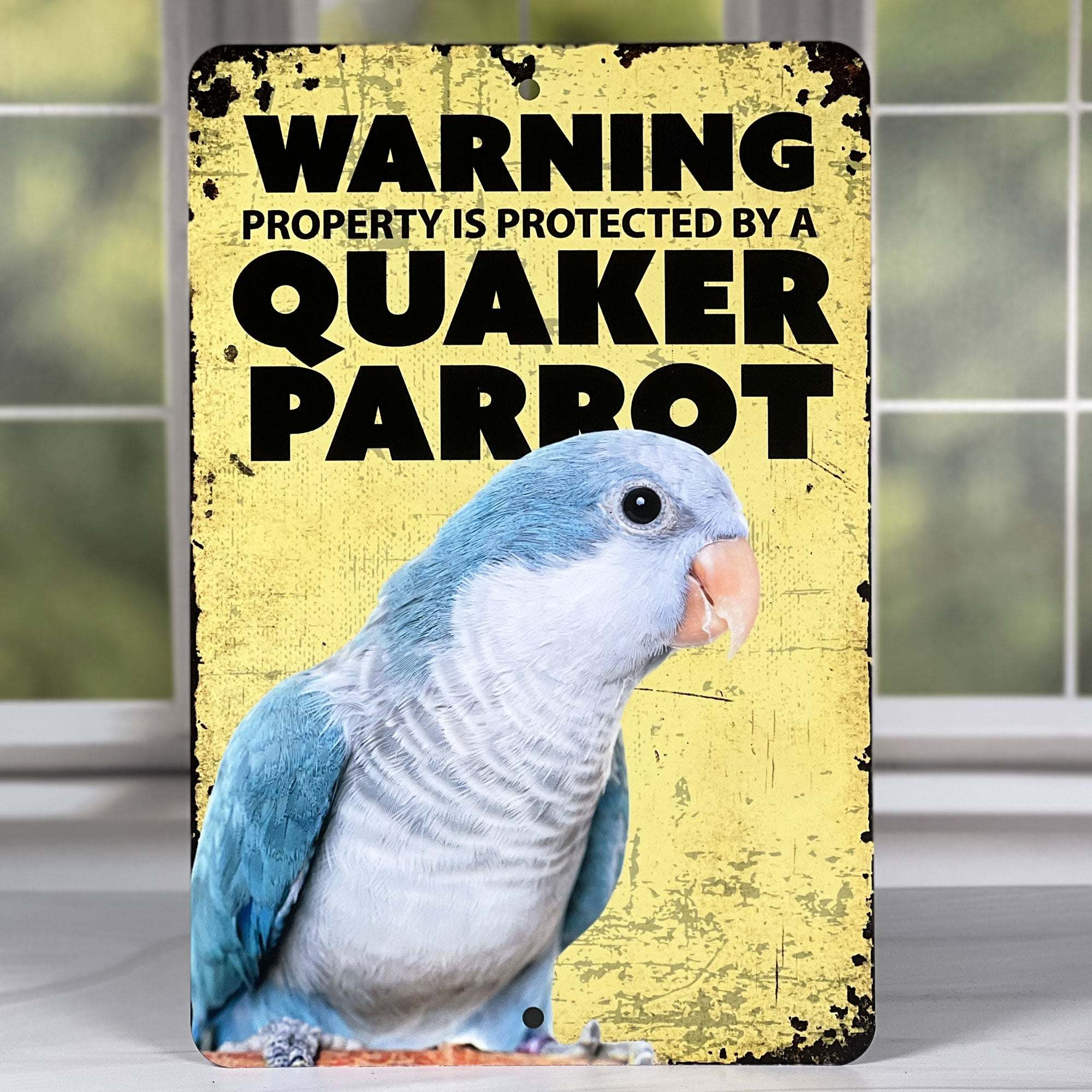 Blue Quaker Parrot Warning Sign – The Posh Perch - Main Image