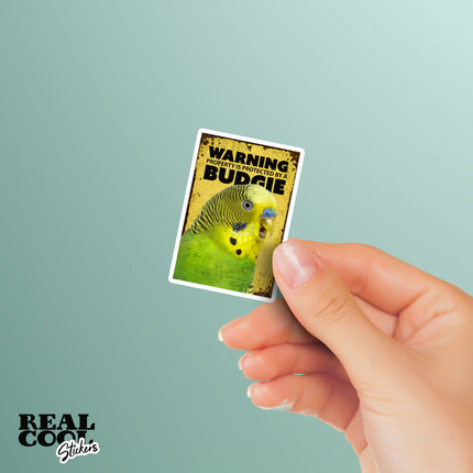 Warning Budgie Sticker