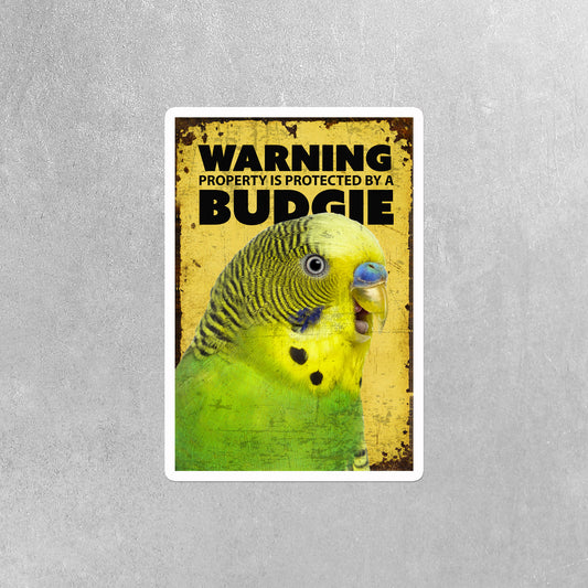 Warning Budgie Sticker