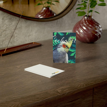 Grey Cockatiel Folded Greeting Cards (1, 10, 30, and 50pcs)