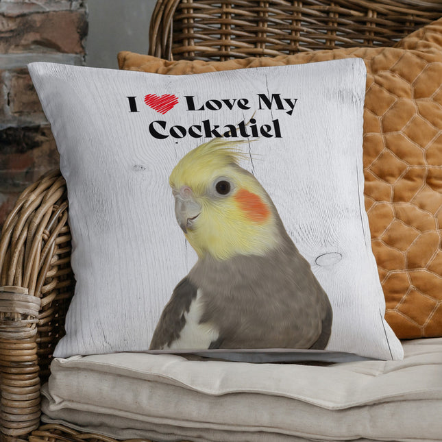 Cockatiel Square Throw Pillow