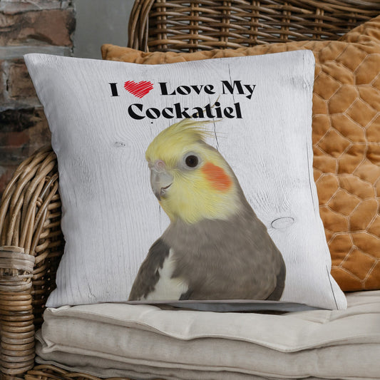 Cockatiel Square Throw Pillow