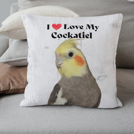 Cockatiel Square Throw Pillow