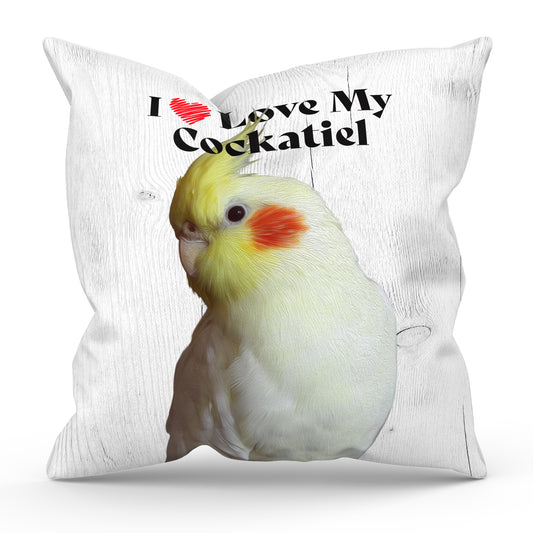 Yellow Cockatiel Square Throw Pillow