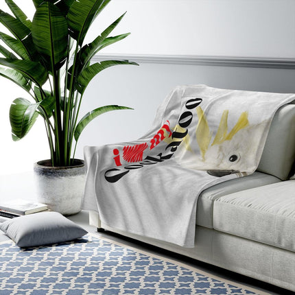 I Love My Cockatoo Velveteen Plush Blanket