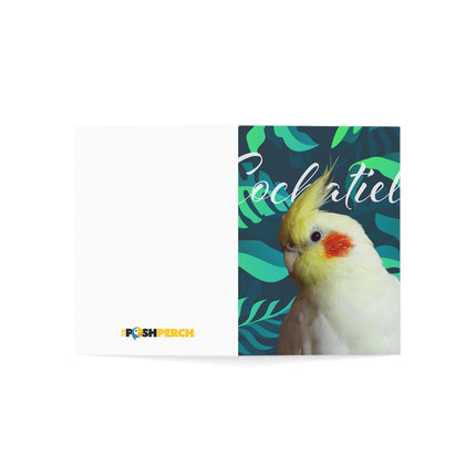 Yellow Cockatiel Folded Greeting Cards (1, 10, 30, and 50pcs)