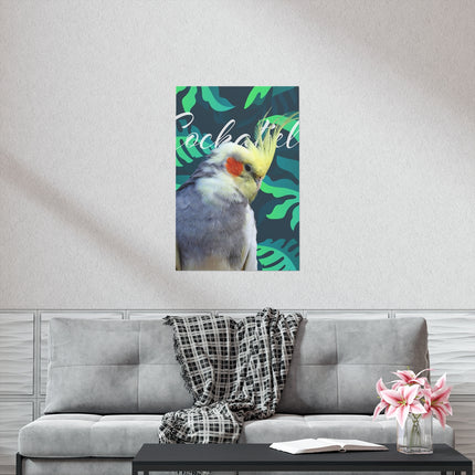 Gray Cockatiel Matte Poster