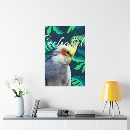 Gray Cockatiel Matte Poster