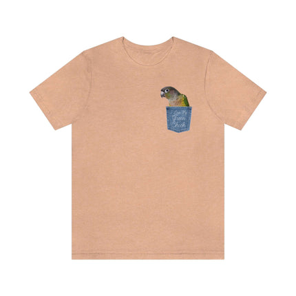 Green Cheek Conure Pocket Print T-Shirt