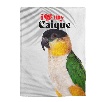 I Love My Caique Velveteen Plush Blanket